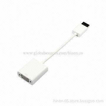 DisplayPort to VGA Adapter, Supports Analog Video Output Up to UXGA and 1080p with 10-bit DAC
